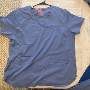 Cecil Blue Scrub Tops